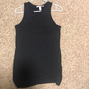 High neck, flowy black tank